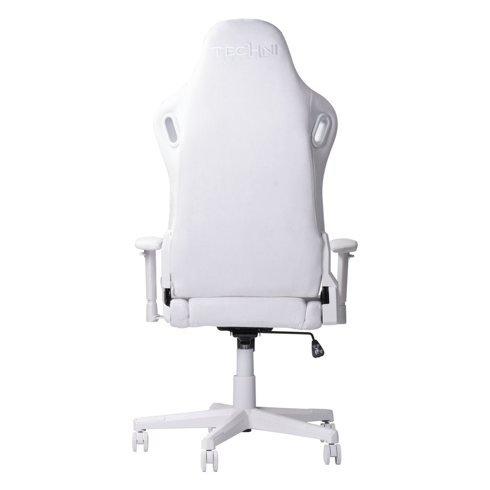 Purple And White Velvet Swivel Rolling Gaming Chair HomeRoots