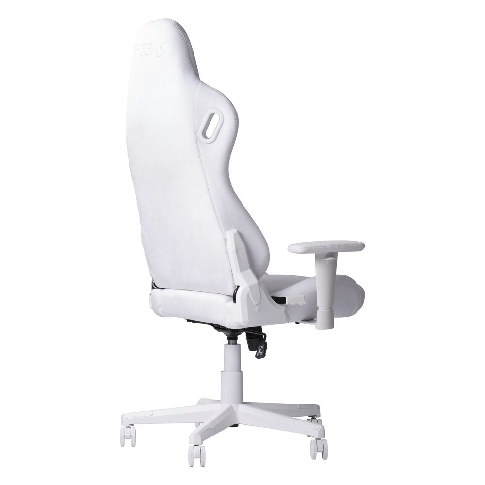White Velvet Swivel Rolling Gaming Chair — view 6