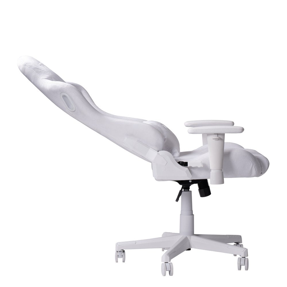 Purple And White Velvet Swivel Rolling Gaming Chair HomeRoots