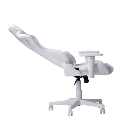 Purple And White Velvet Swivel Rolling Gaming Chair HomeRoots