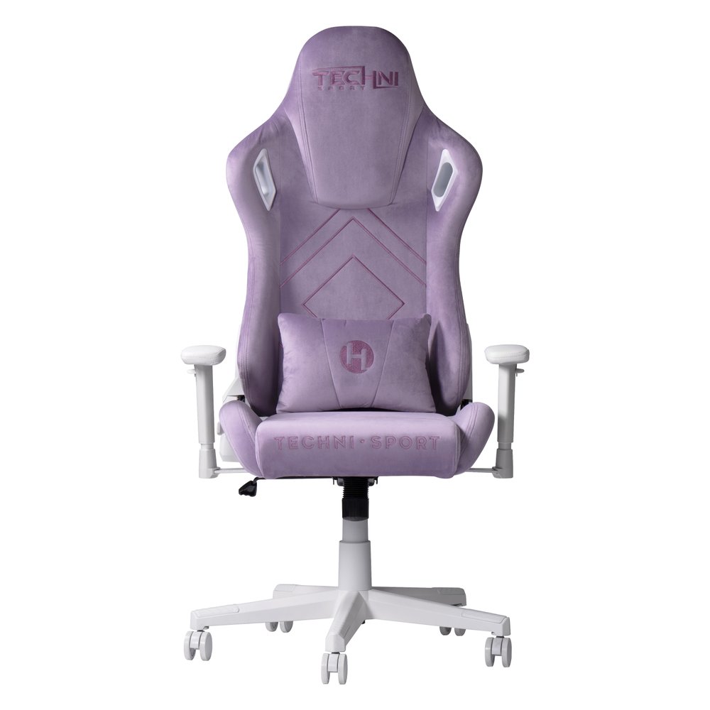 White Velvet Swivel Rolling Gaming Chair — view 15