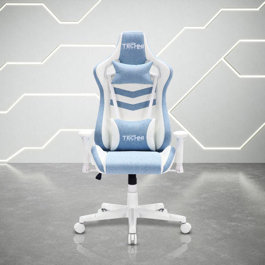 Mint Green And White Swivel Rolling Gaming Chair