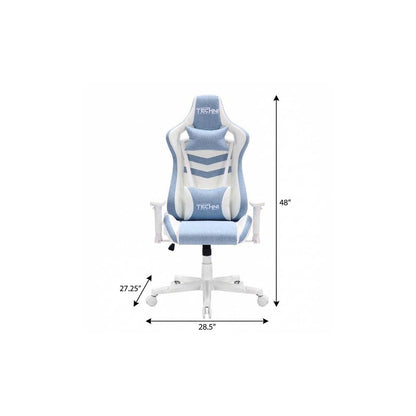Blue And White Swivel Rolling Gaming Chair HomeRoots