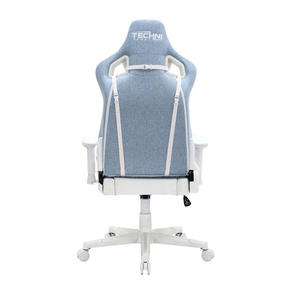 Blue And White Swivel Rolling Gaming Chair HomeRoots