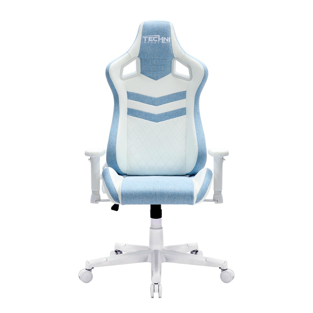 Blue And White Swivel Rolling Gaming Chair HomeRoots