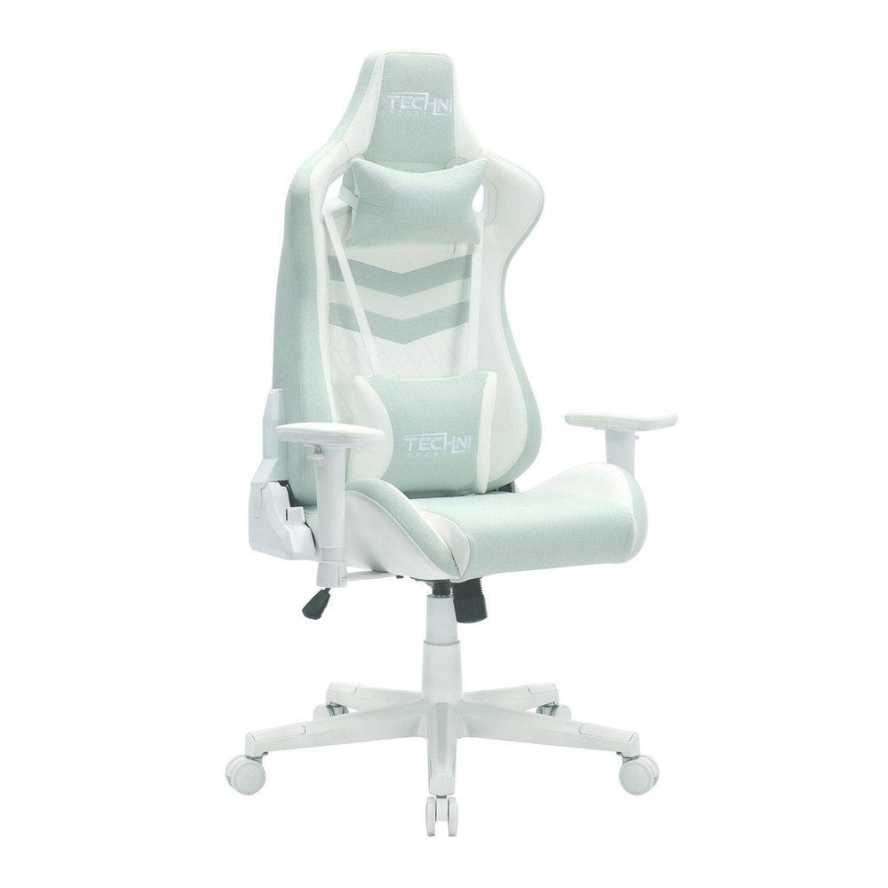Blue And White Swivel Rolling Gaming Chair — view 13