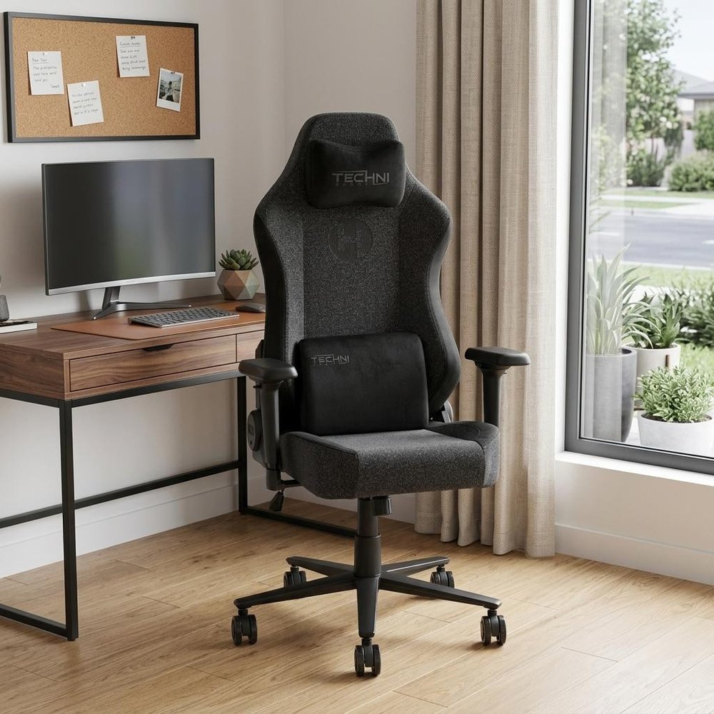 Black Swivel Rolling Gaming Chair — view 10
