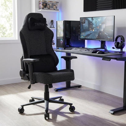 Black Swivel Rolling Gaming Chair HomeRoots