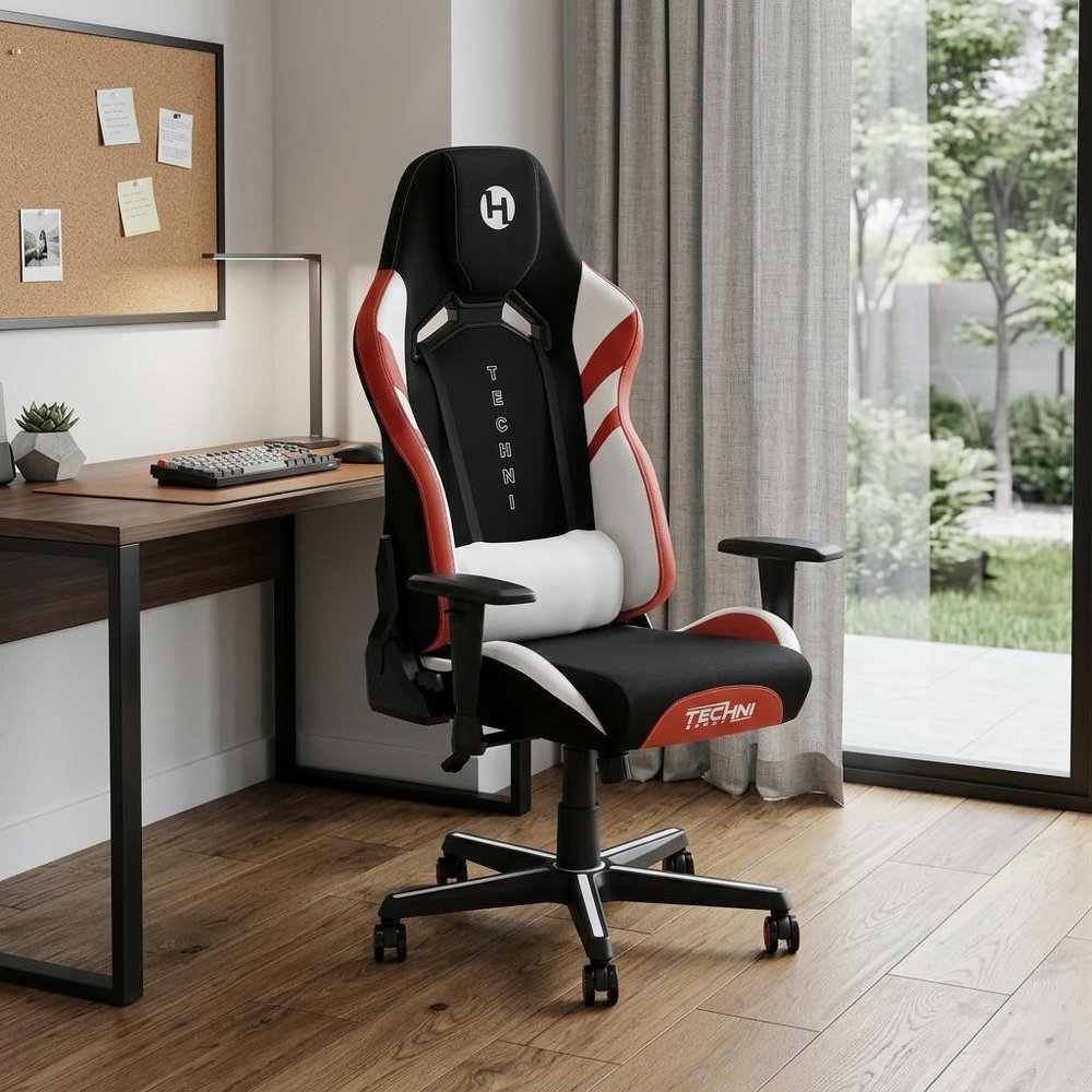Black Swivel Rolling Gaming Chair HomeRoots