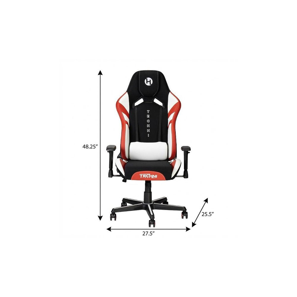 Black Swivel Rolling Gaming Chair HomeRoots
