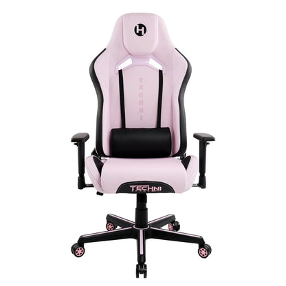 Pink And Black Swivel Rolling Gaming Chair
