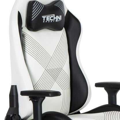 Black And White And Black Swivel Rolling Gaming Chair HomeRoots