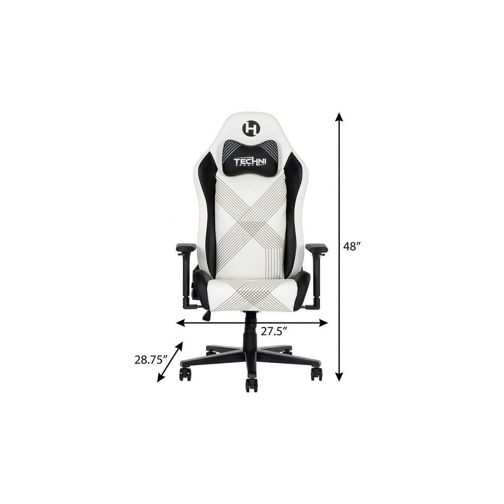 Black And White And Black Swivel Rolling Gaming Chair HomeRoots