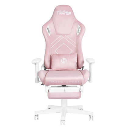 Pink And White Adjustable Height Swivel Rolling Gaming Chair HomeRoots