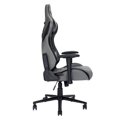 Gray And Black Adjustable Height Swivel Rolling Gaming Chair HomeRoots