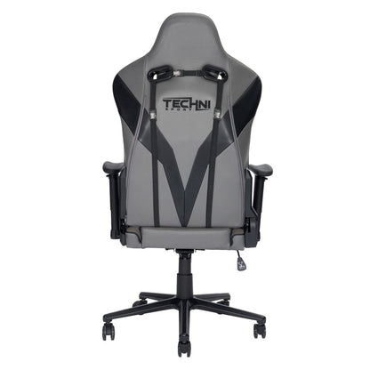 Gray And Black Adjustable Height Swivel Rolling Gaming Chair HomeRoots
