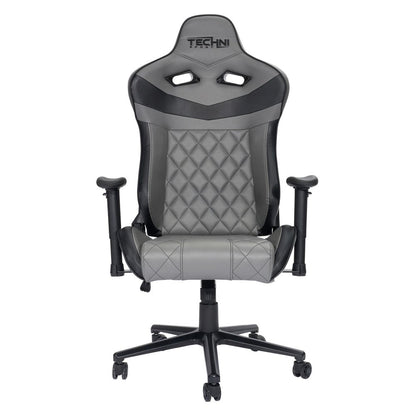 Gray And Black Adjustable Height Swivel Rolling Gaming Chair