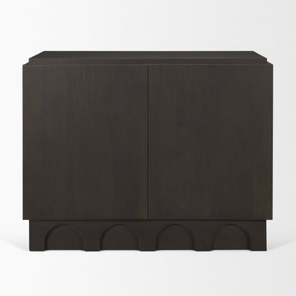 18" Brown Solid Wood Accent Cabinet With Two Doors