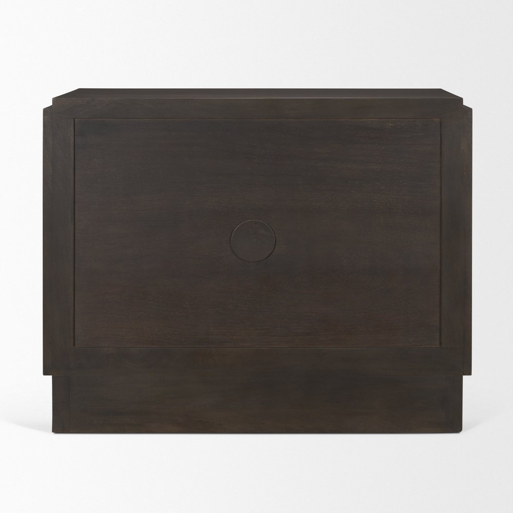 18" Brown Solid Wood Accent Cabinet With Two Doors — view 4