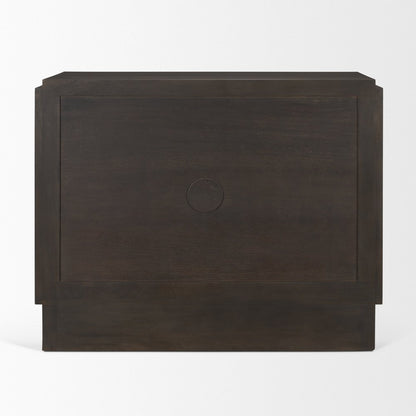 18" Brown Solid Wood Accent Cabinet With Two Doors