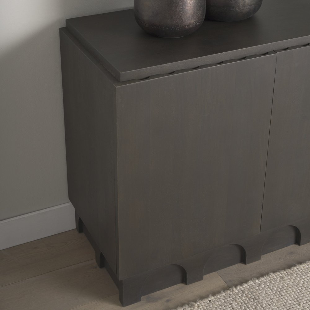 18" Brown Solid Wood Accent Cabinet With Two Doors — view 8