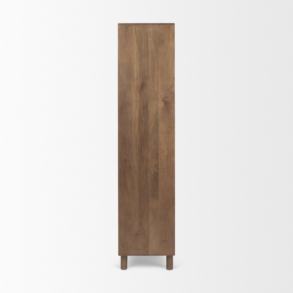 16" Brown Solid Wood Curio Cabinet With Two Doors — view 3