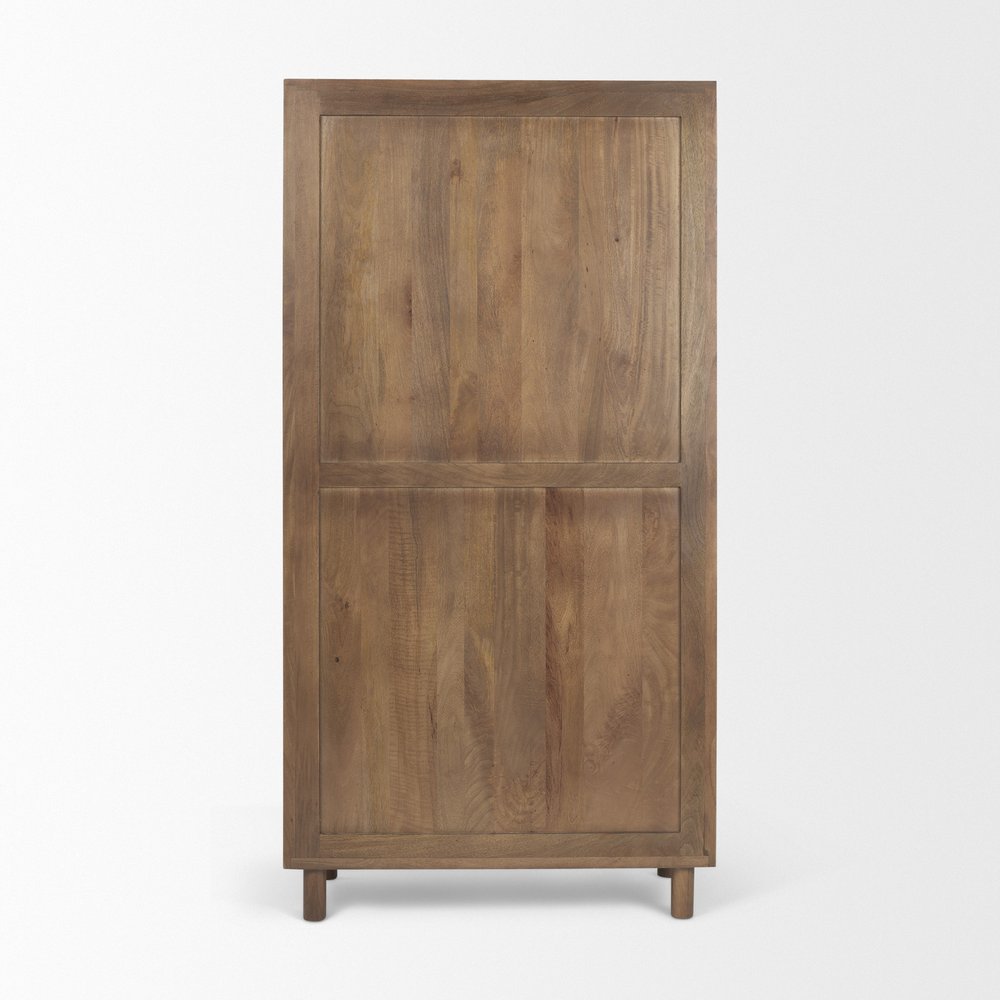 16" Brown Solid Wood Curio Cabinet With Two Doors — view 4