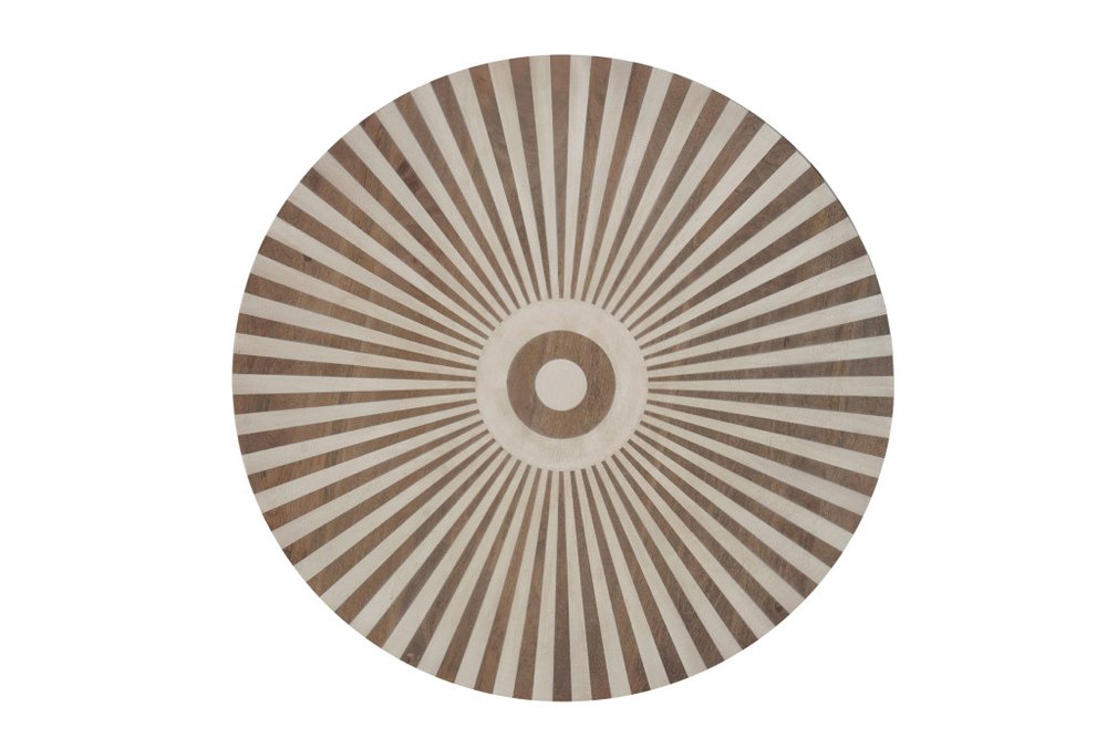 Set of Two Brown Solid Wood Round Drum Furniture Set — view 5