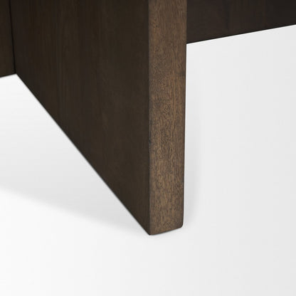 48" Gray White and Dark Brown Genuine Marble and Solid Wood Round Trestle Coffee Table HomeRoots