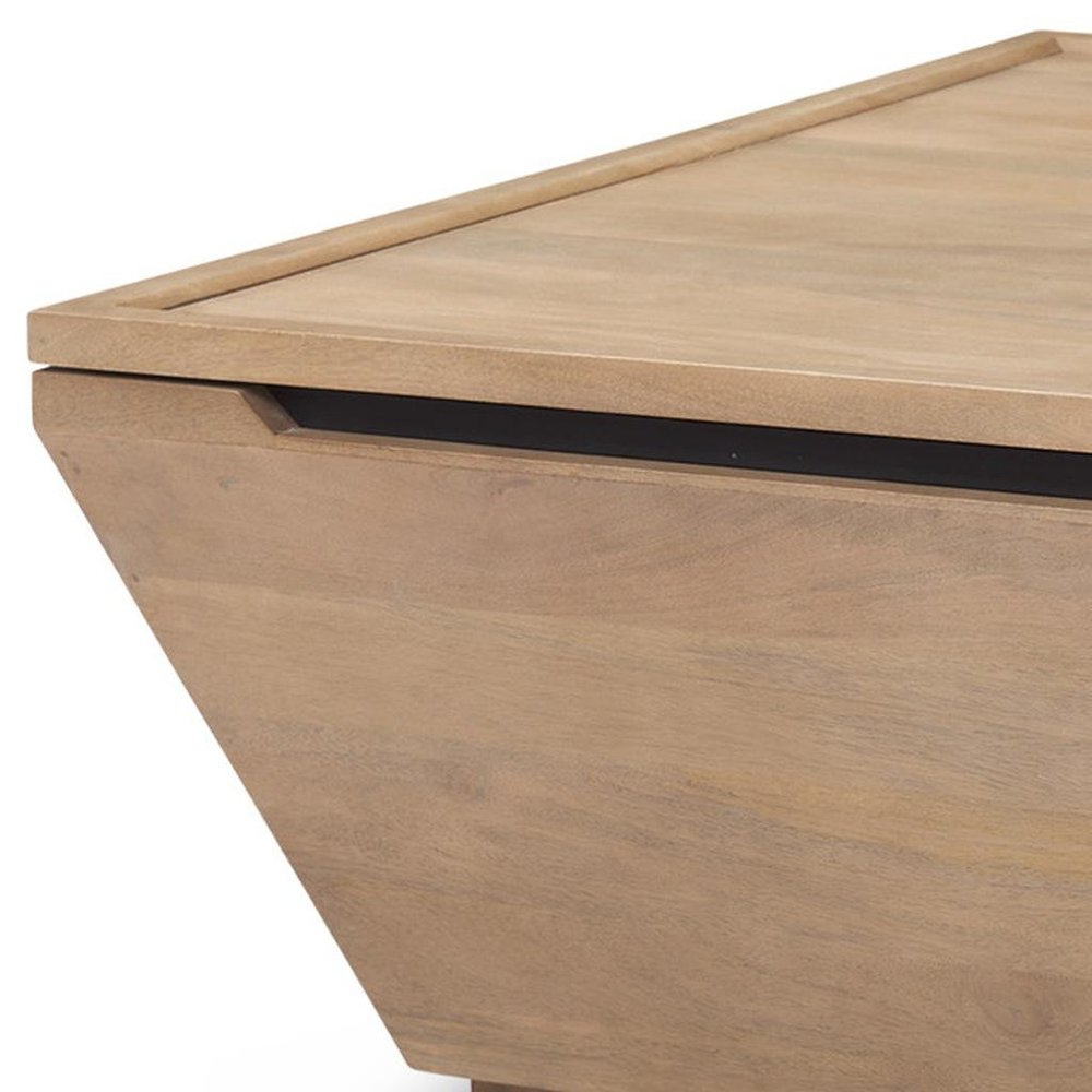 41" Brown Solid Wood Square Lift Top Solid Coffee Table HomeRoots