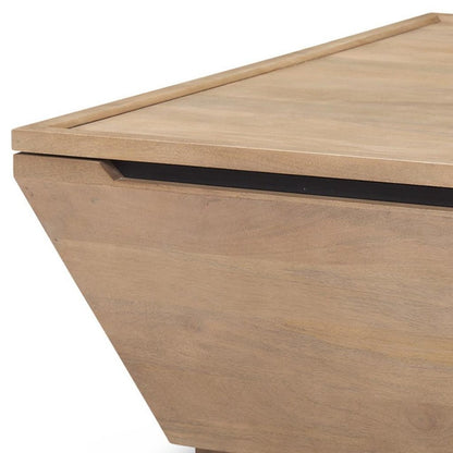 41" Brown Solid Wood Square Lift Top Solid Coffee Table HomeRoots