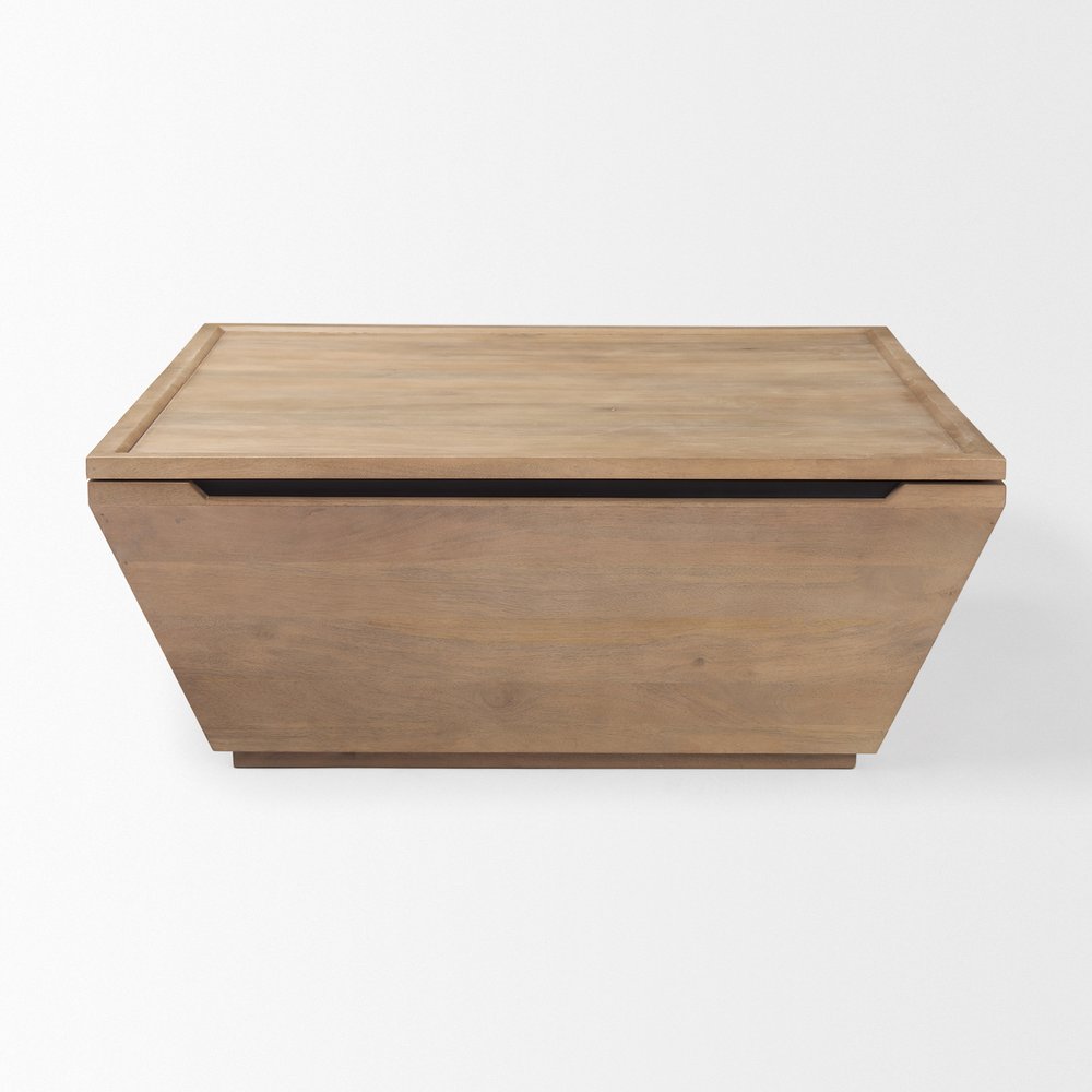 41" Brown Solid Wood Square Lift Top Solid Coffee Table HomeRoots