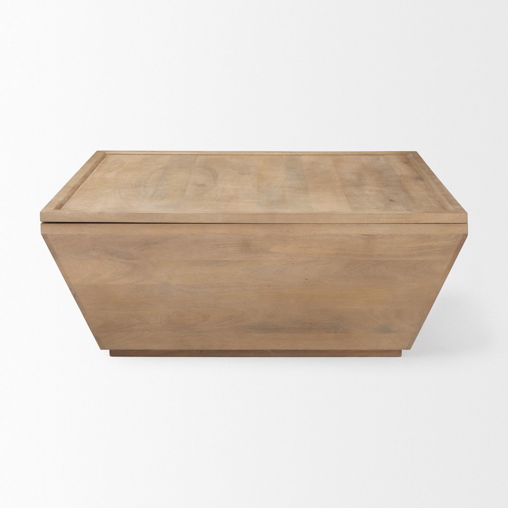 41" Brown Solid Wood Square Lift Top Solid Coffee Table HomeRoots