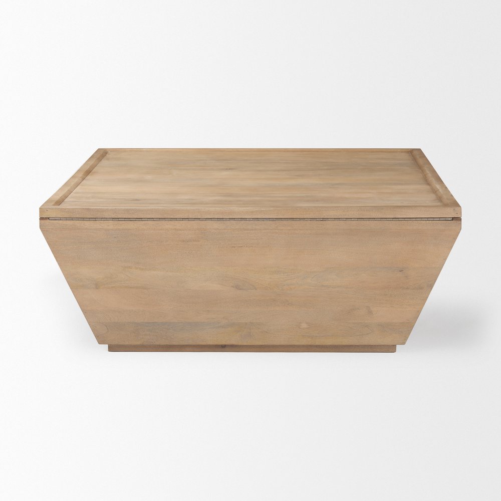 41" Brown Solid Wood Square Lift Top Solid Coffee Table — view 7