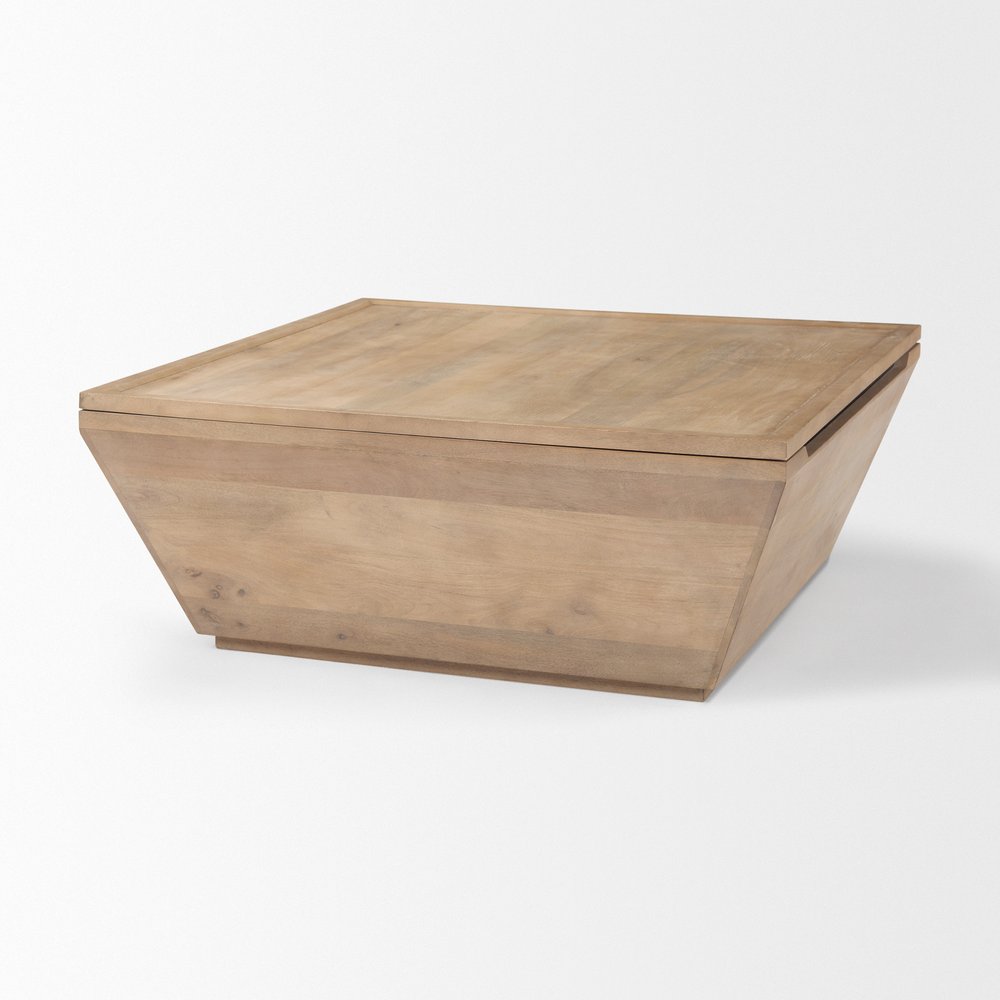 41" Brown Solid Wood Square Lift Top Solid Coffee Table — view 5