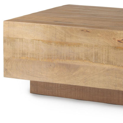 48" Light Brown Solid Wood Solid Coffee Table
