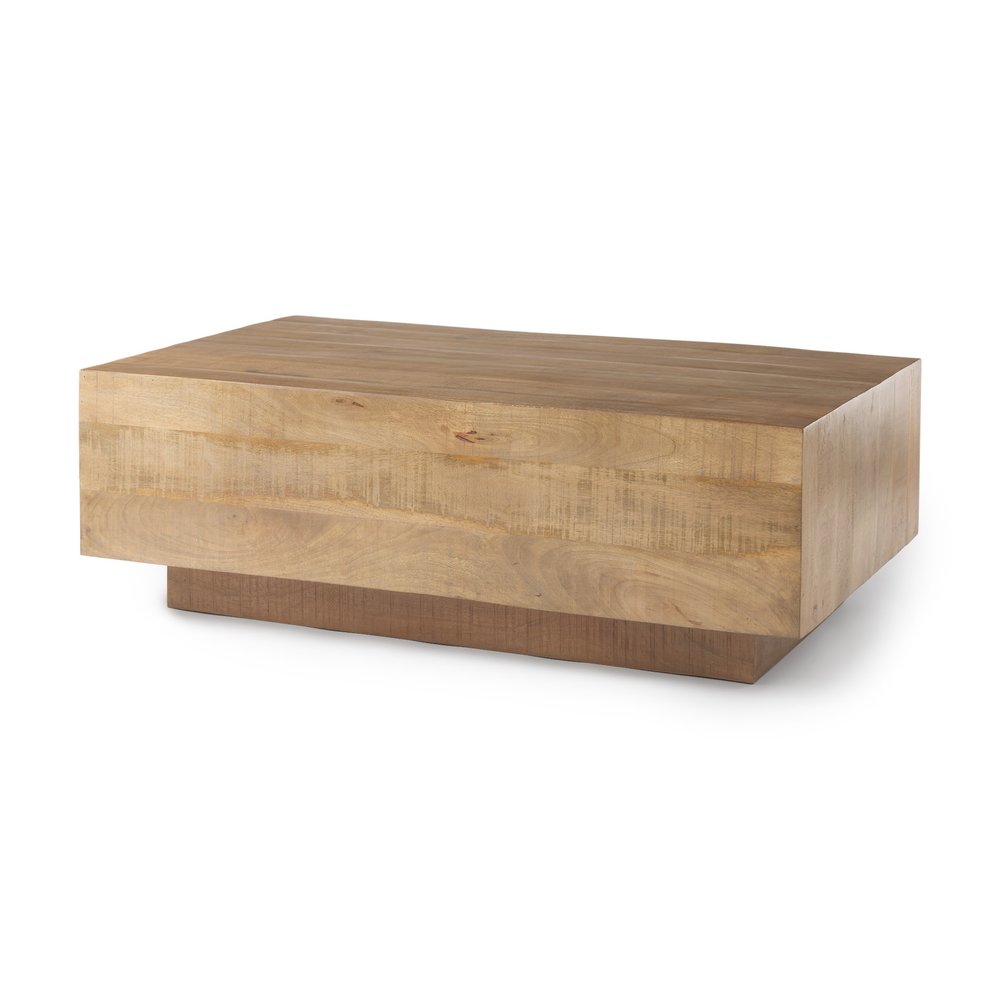 48" Light Brown Solid Wood Solid Coffee Table — view 1