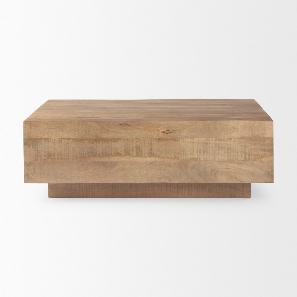48" Light Brown Solid Wood Solid Coffee Table — view 2