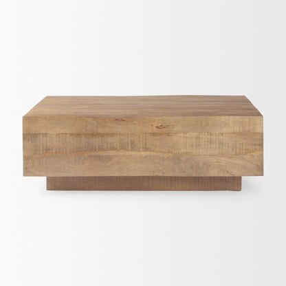 48" Light Brown Solid Wood Solid Coffee Table