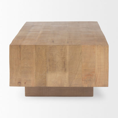 48" Light Brown Solid Wood Solid Coffee Table