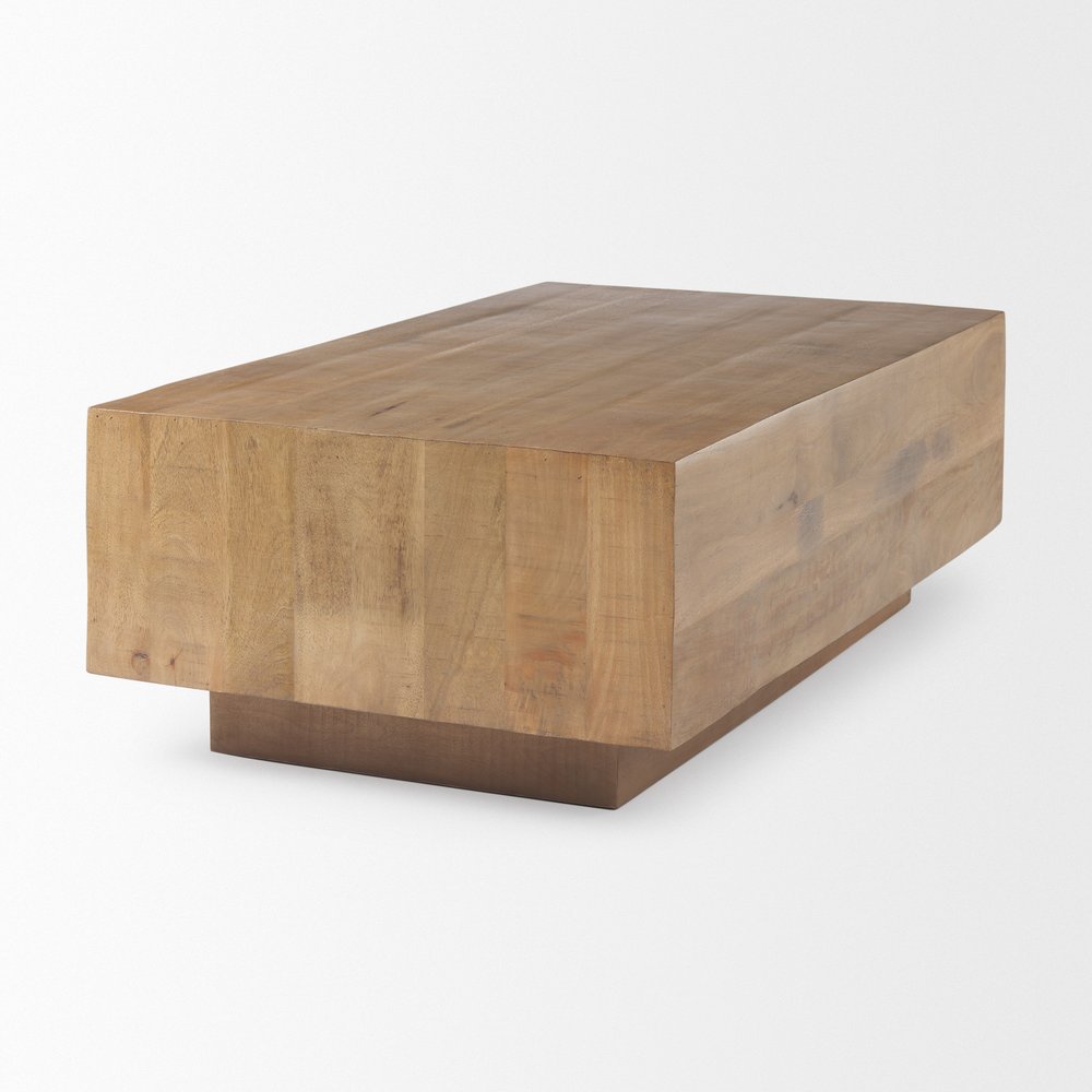 48" Light Brown Solid Wood Solid Coffee Table — view 4