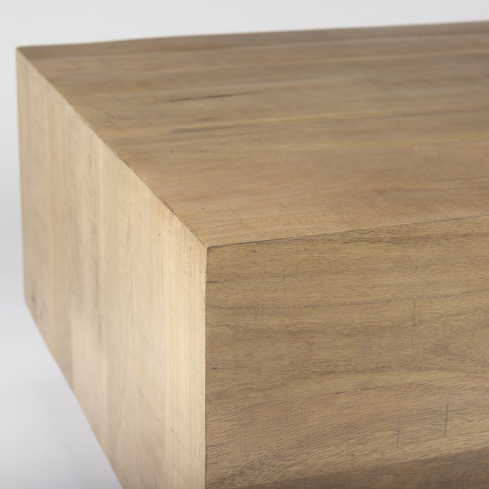 48" Light Brown Solid Wood Solid Coffee Table HomeRoots