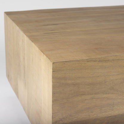 48" Light Brown Solid Wood Solid Coffee Table HomeRoots