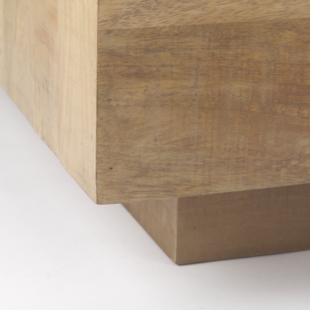 48" Light Brown Solid Wood Solid Coffee Table — view 6