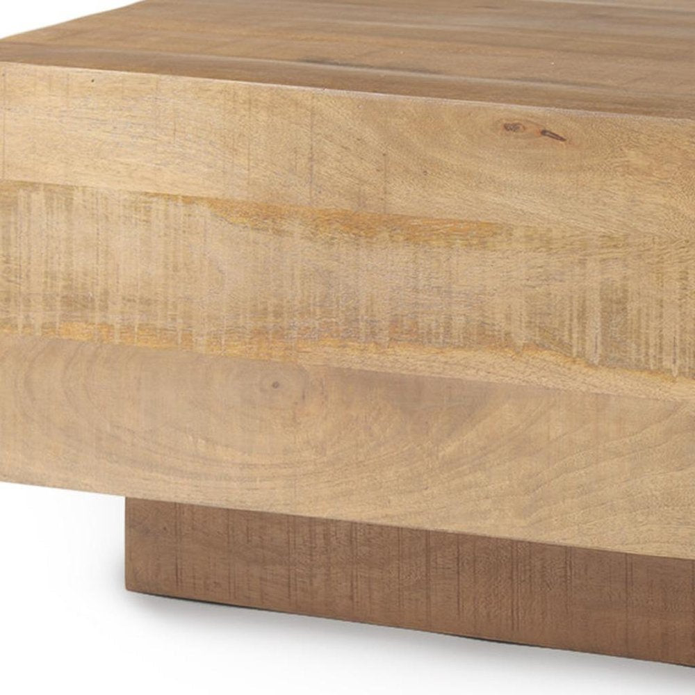 48" Light Brown Solid Wood Solid Coffee Table HomeRoots