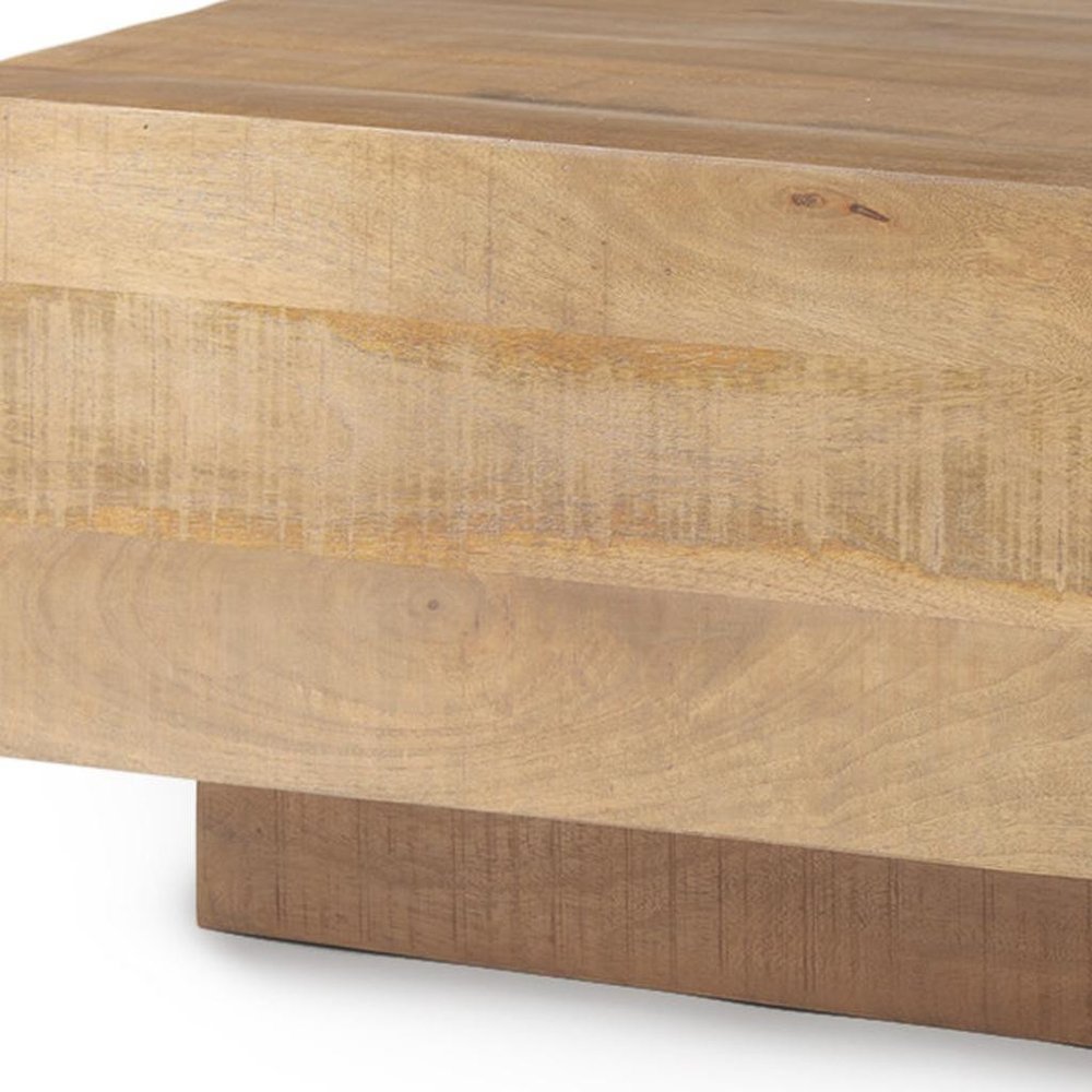 48" Light Brown Solid Wood Solid Coffee Table — view 8