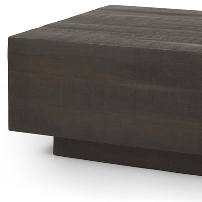 48" Dark Brown Solid Wood Block Coffee Table HomeRoots
