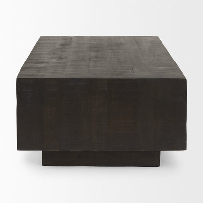 48" Dark Brown Solid Wood Block Coffee Table HomeRoots