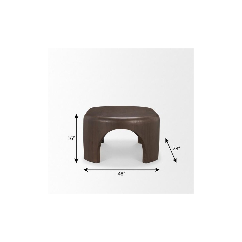 48" Brown and Gray Solid Wood Oval Coffee Table — view 11