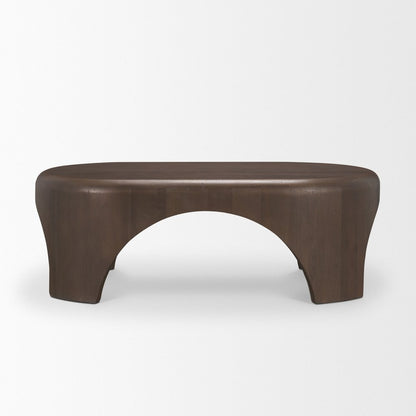 48" Brown and Gray Solid Wood Oval Coffee Table HomeRoots